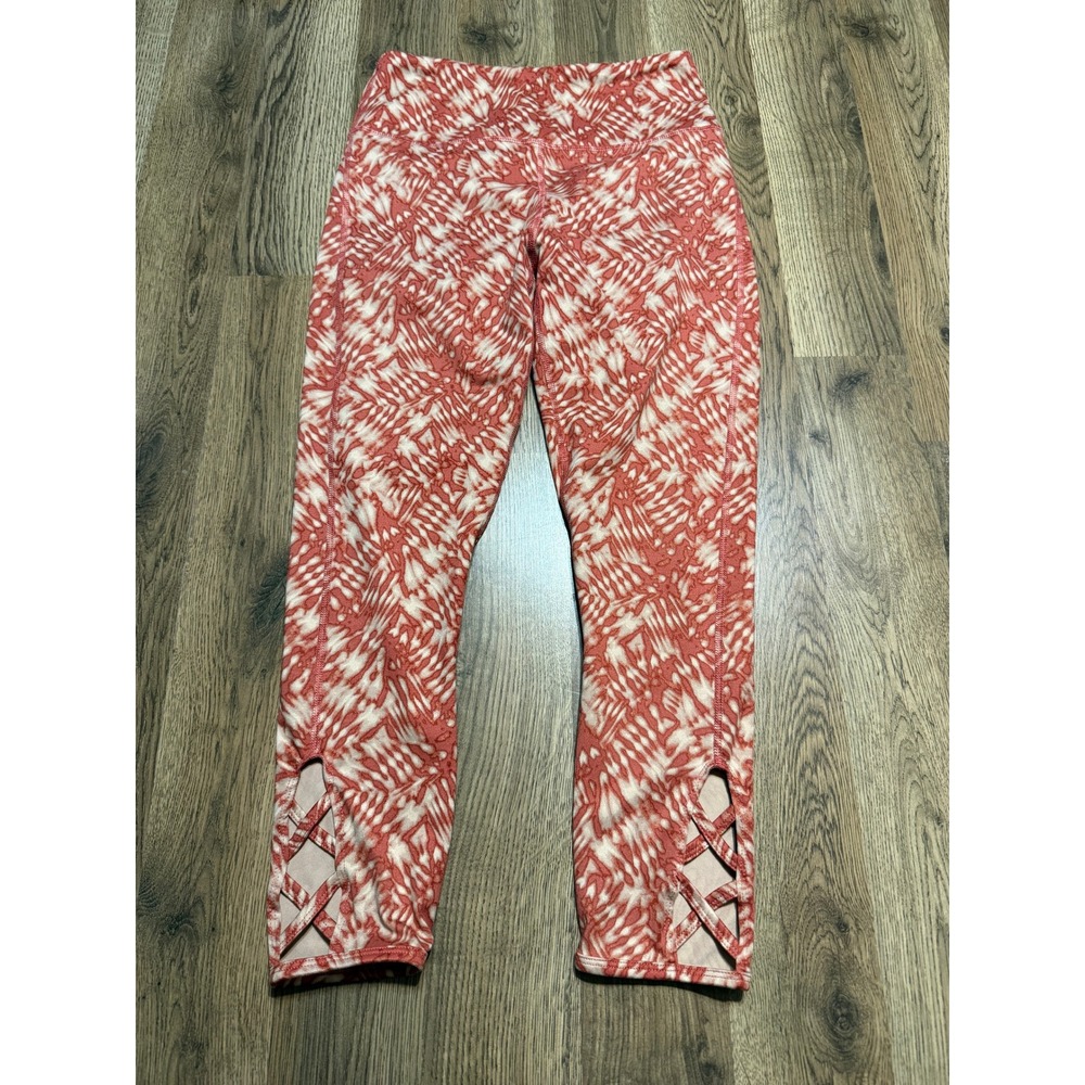 Maurices Pants Womens Size Small Red Tan Pull On Leggings Mid Rise
